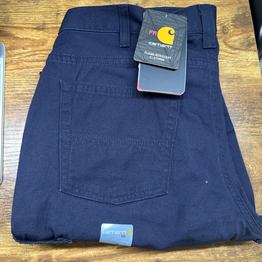 Carhartt Women FR Rugged Flex Canvas Pant Navy Flame Resistant 102689-410 12